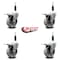 Service Caster 4'' Semi Steel Swivel 7/8'' Expanding Stem Caster Set Total Lock Brake, 4PK SCC-EXTTL20S414-SSS-78-4 - alternate 4